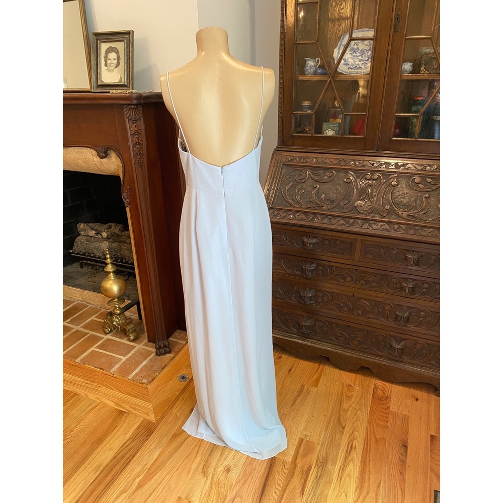 Jenny Yoo Collection Light Blue Square Neck Spaghetti Strap Maxi Gown Dress 10 - Picture 5 of 13